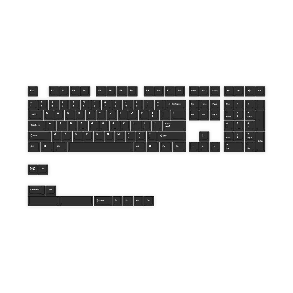 Mistel PBT Keycap Set Classic Black/WF (119keys)