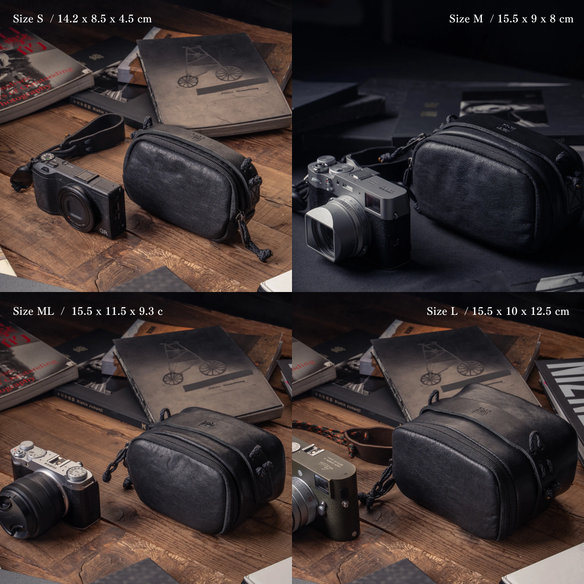 【沃坦】皮革隨身相機小包  /  碳黑（S/M/ML/L)