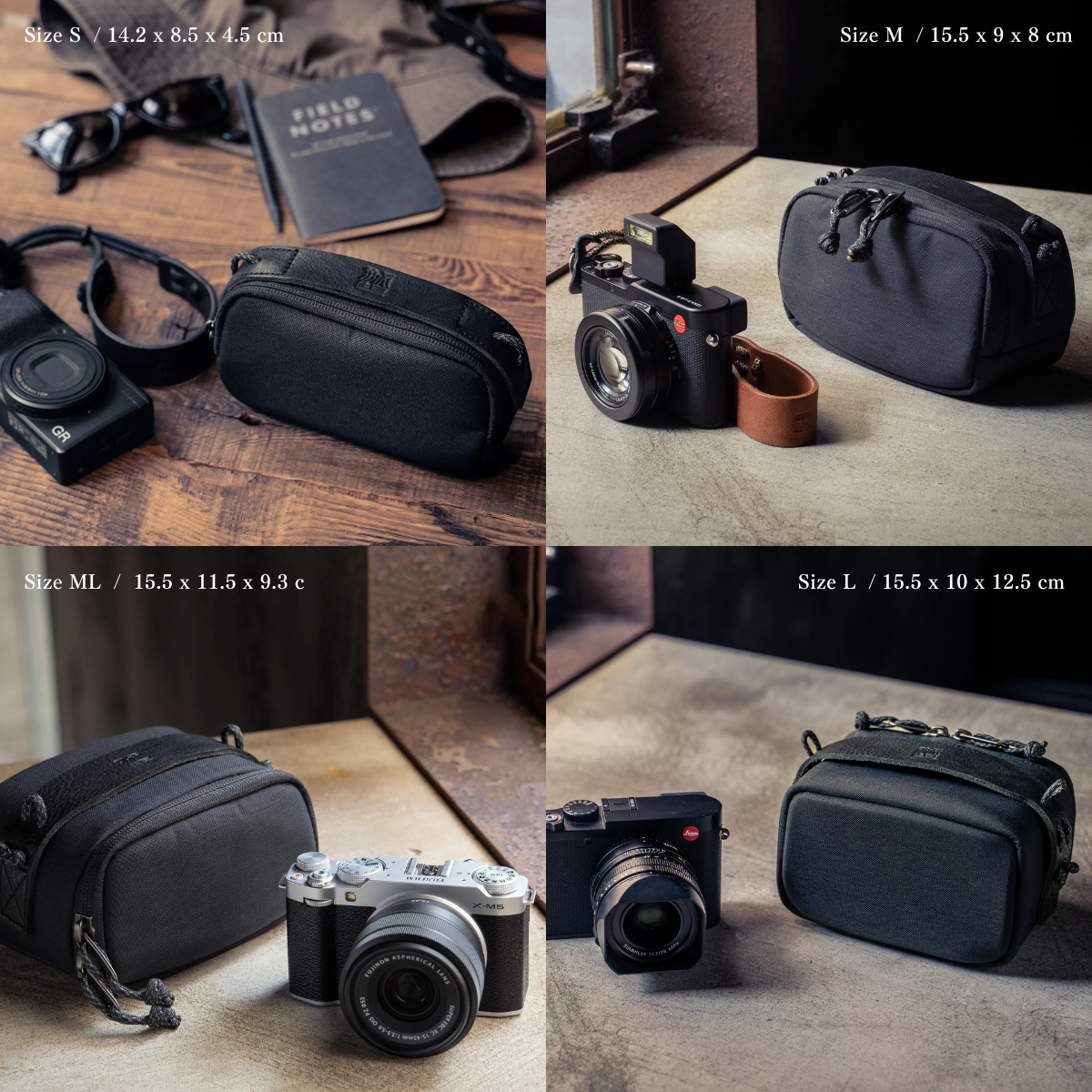 【沃坦】隨身相機小包  /  碳黑（S/M/ML/L)
