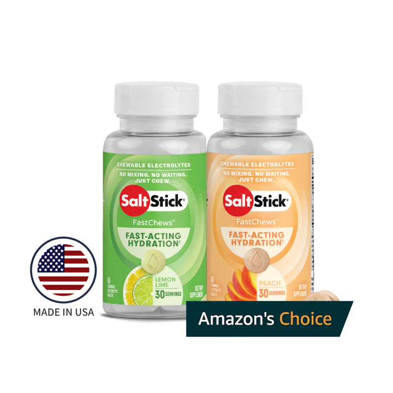 美國SaltStick 天然電解質口含錠 （檸檬＋水蜜桃）60顆x2瓶