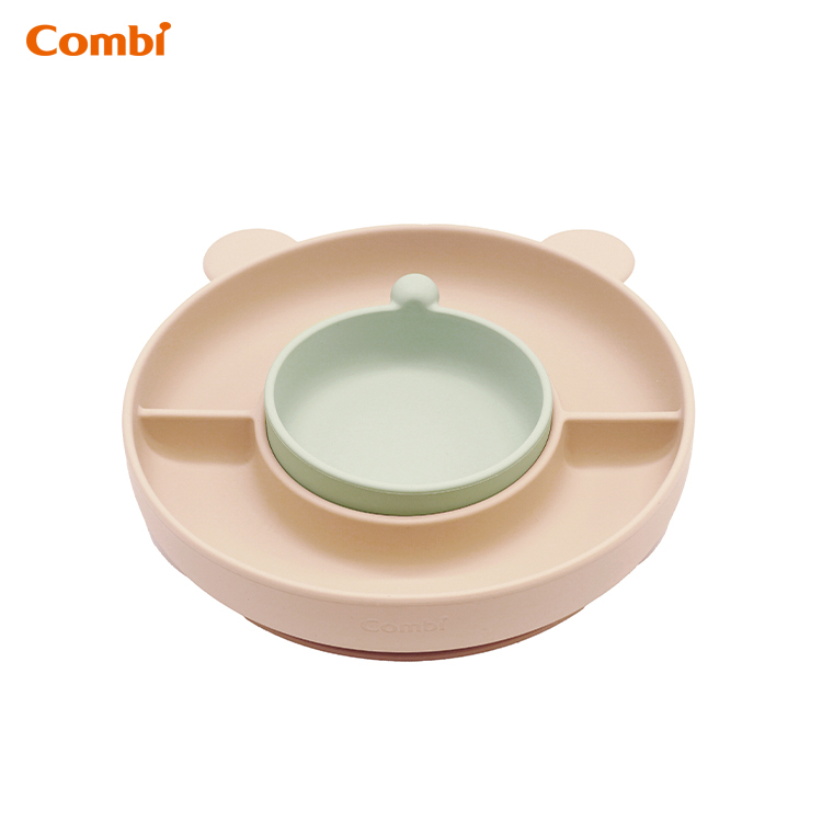 小熊鉑金矽膠分隔吸盤餐盤-81406