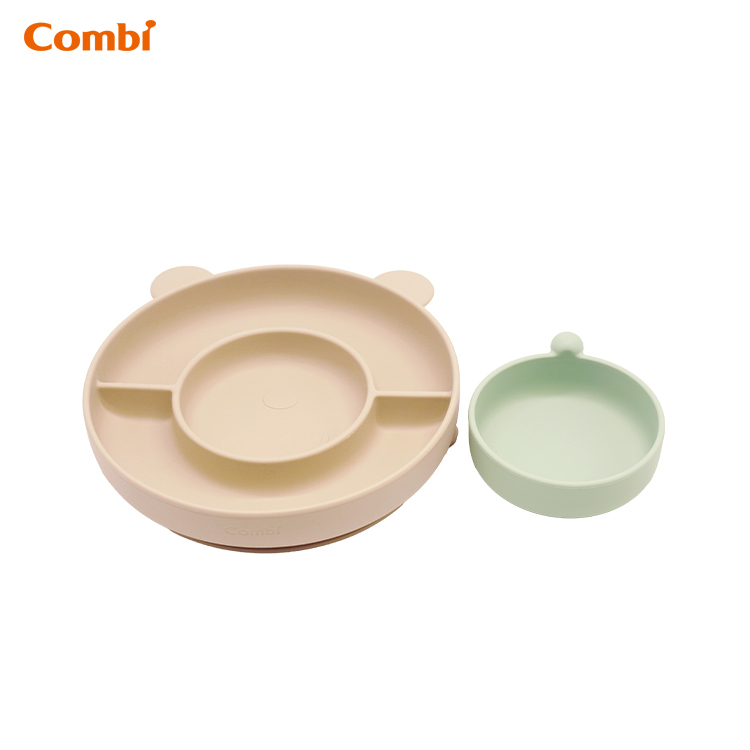 小熊鉑金矽膠分隔吸盤餐盤-81406