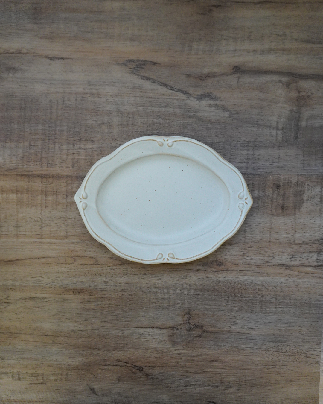 益子燒 橢圓餐碟 白色｜職人 若林健吾