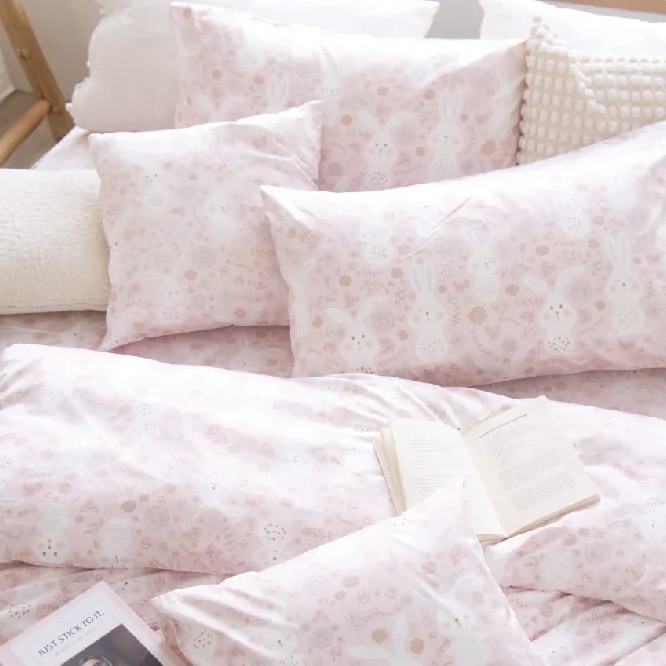 300織長絨棉薄被單 | 森林小兔 DR906