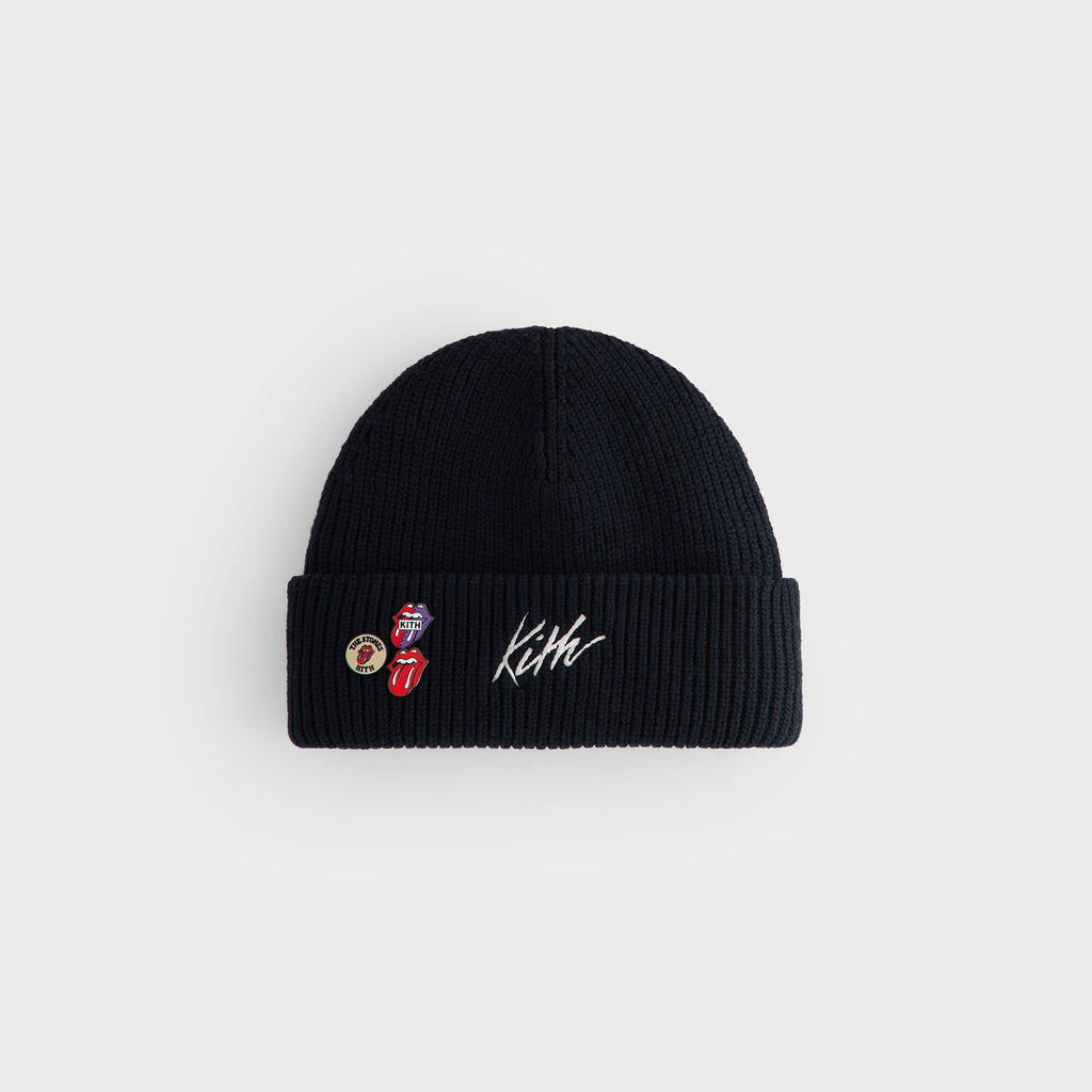 2025AW Kith for The Rolling Stones Mia Beanie 滾石 樂團 聯名 刺繡 毛帽 帽子 附別針 現貨 KHM051004