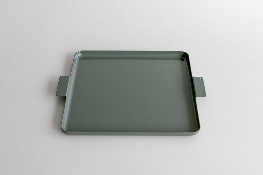 yumiko iihoshi porcelain - Colored' aluminum tray 彩色鋁製托盤 / 方形  / 綠