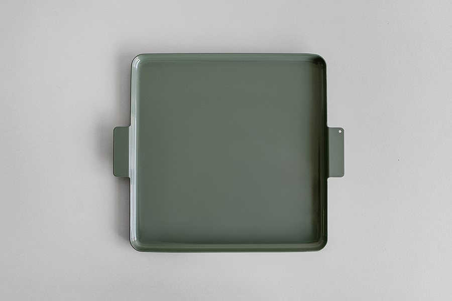 yumiko iihoshi porcelain - Colored' aluminum tray 彩色鋁製托盤 / 方形  / 綠