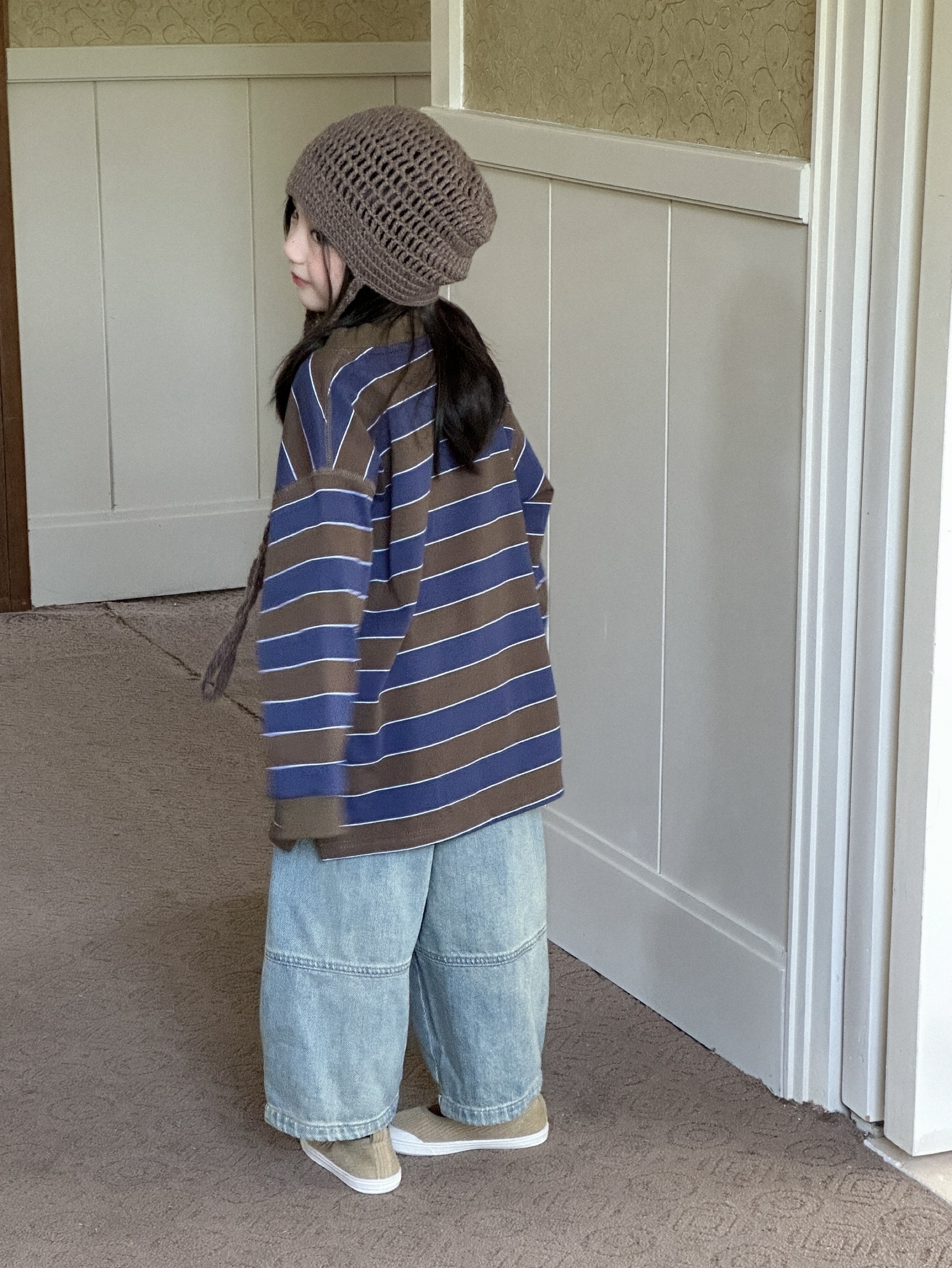 A03449 條紋長版上衣