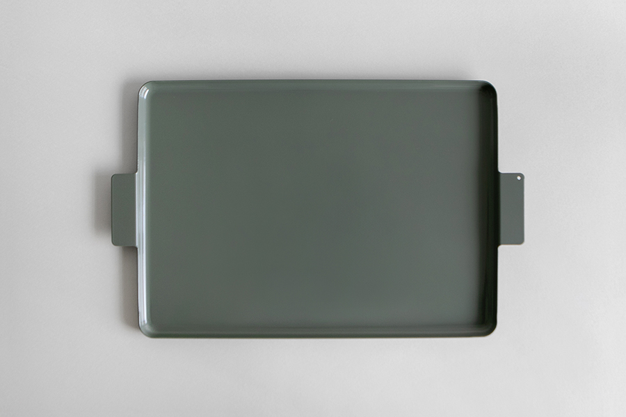 yumiko iihoshi porcelain - Colored' aluminum tray 彩色鋁製托盤 / 長方形 / 綠