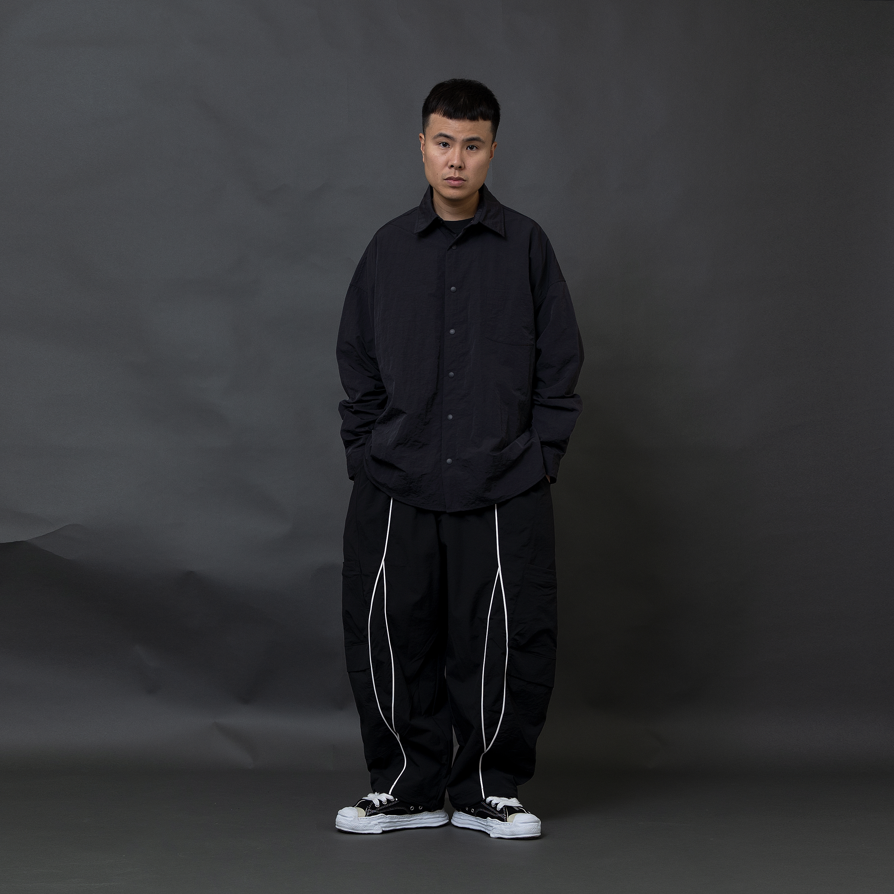 "現貨" ANST 皺感硬挺刺繡襯衫 AN.65