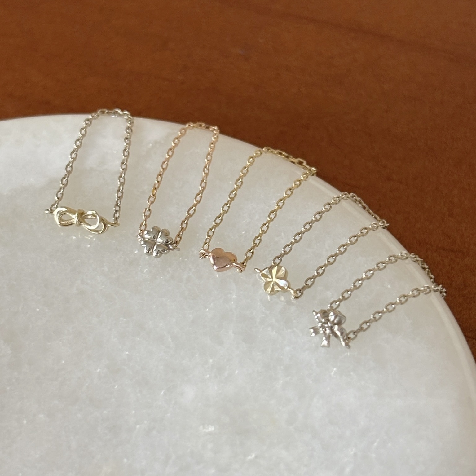 14K閃亮切割四葉草鏈戒