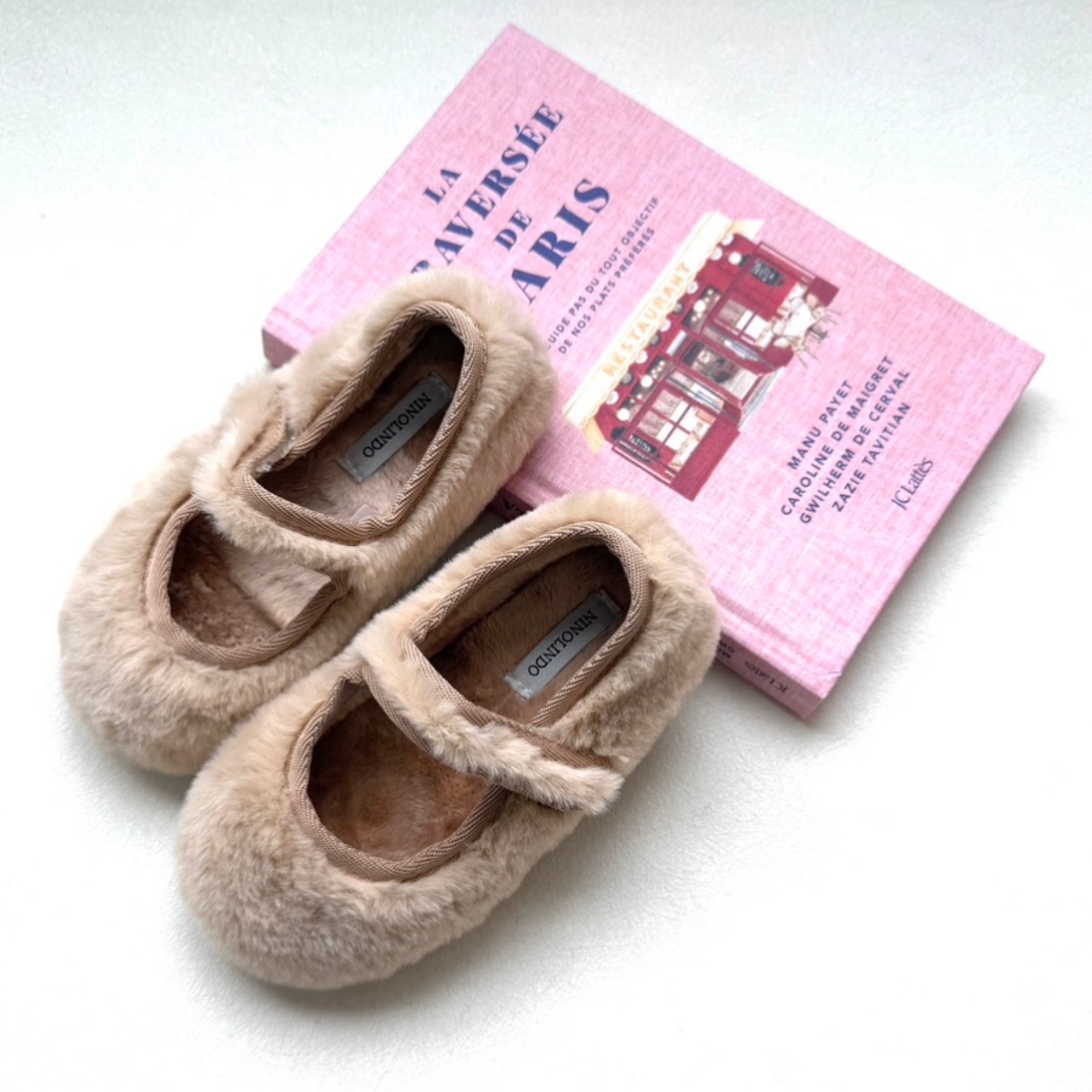 NINOLINDO 毛絨瑪莉珍鞋 FUR maryjane - beige