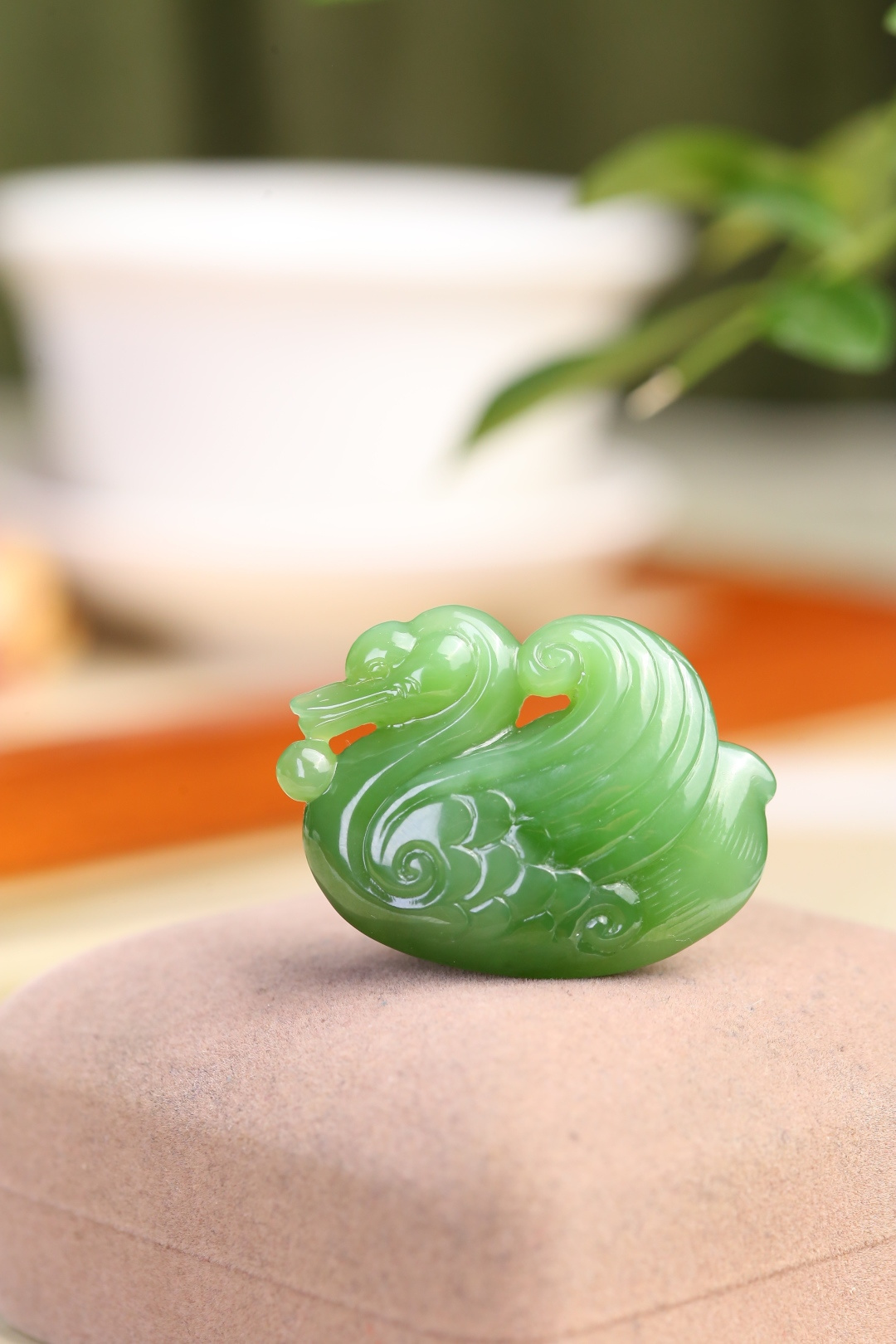 117134 和田玉鵝如意掛件