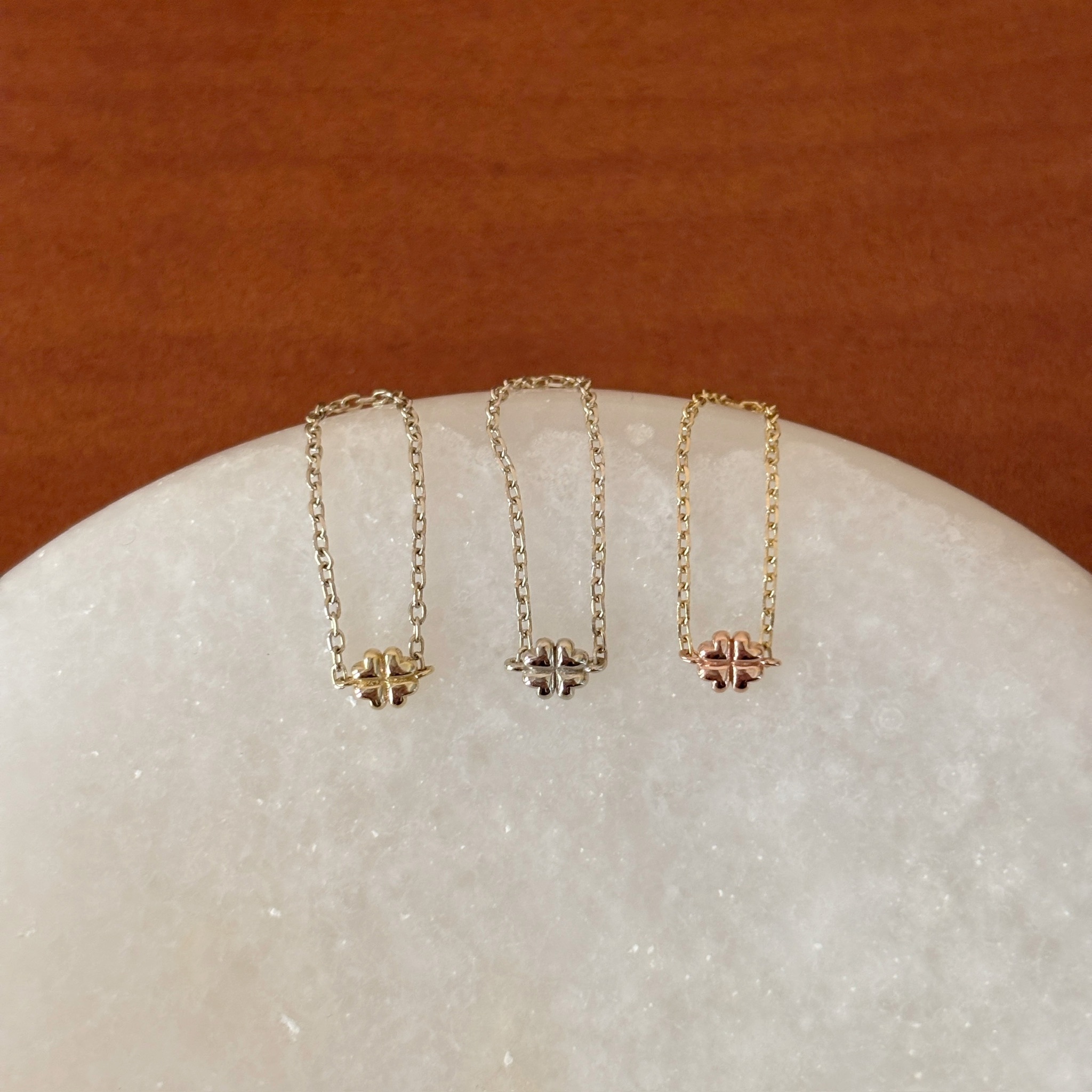 14K小澎澎幸運草鏈戒