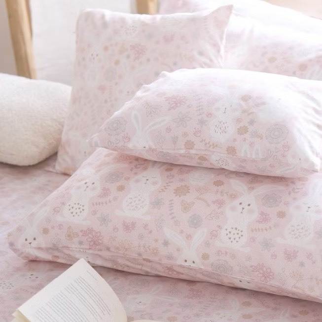 300織長絨棉床包組 | 森林小兔 DR906