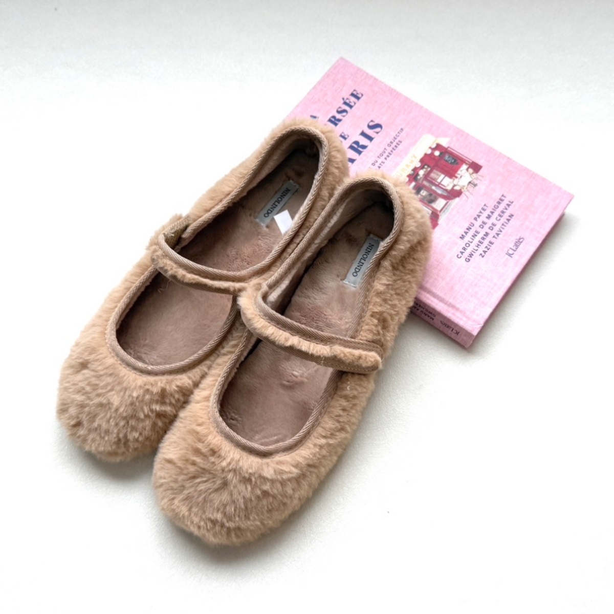 NINOLINDO 毛絨瑪莉珍鞋 FUR maryjane(大人款) - beige