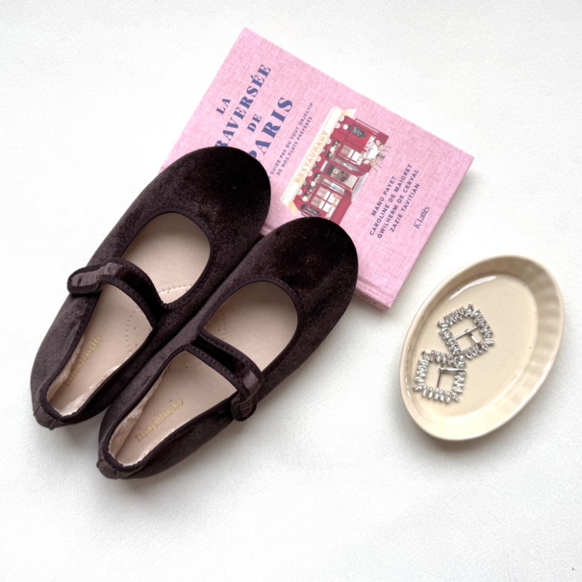 NINOLINDO 天鵝絨瑪莉珍鞋 VELVET maryjane(大人款) - brown