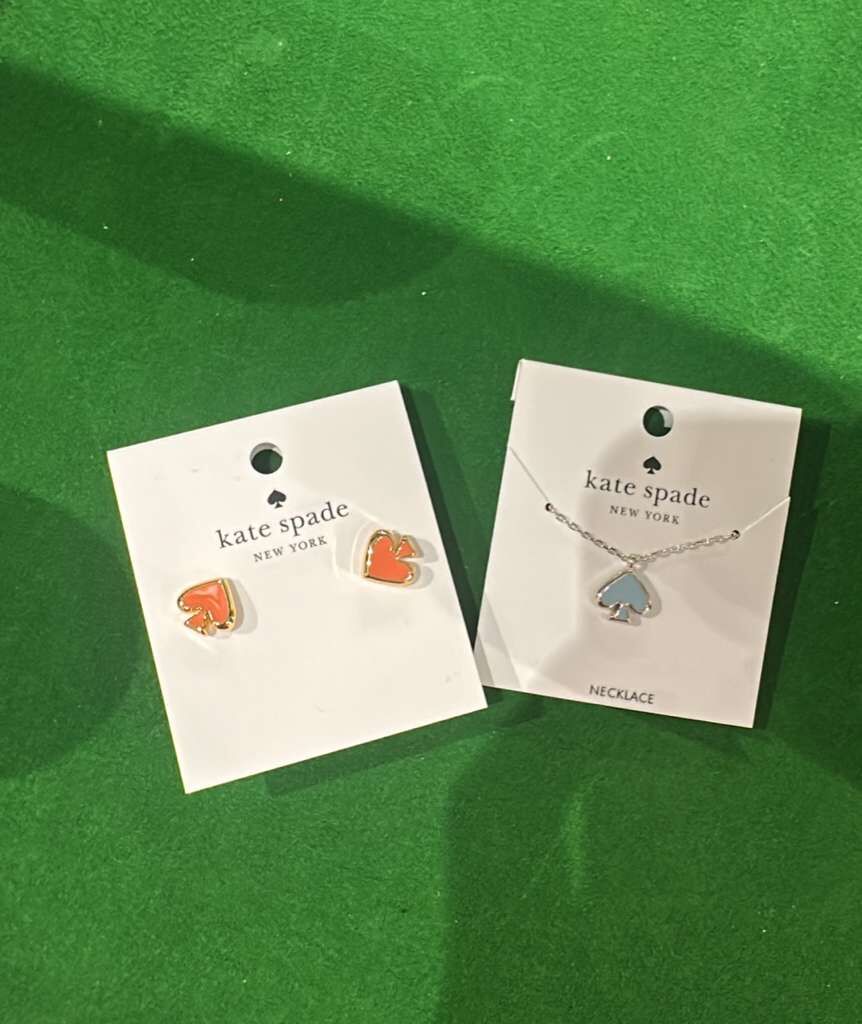 【直播】Kate Spade LL111446 黑桃形耳環/頸鏈
