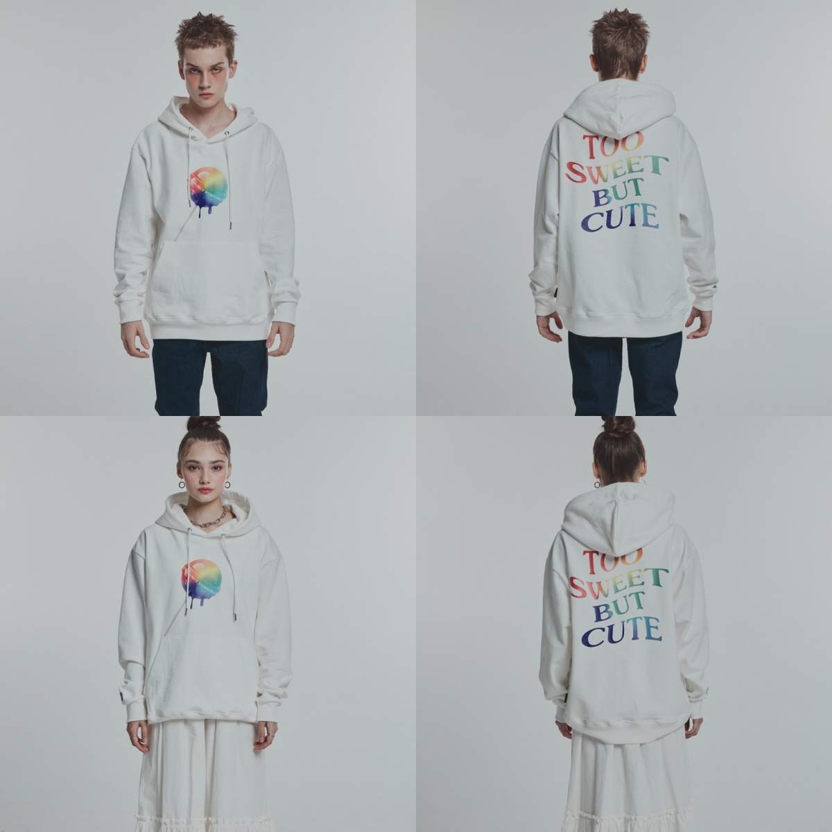 【韓國預購】AKR111401 Dysfunct TOO SWEET BUT CUTE 連帽衛衣