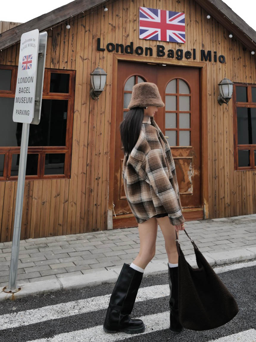 超挺加厚絨毛格子襯衫*3色