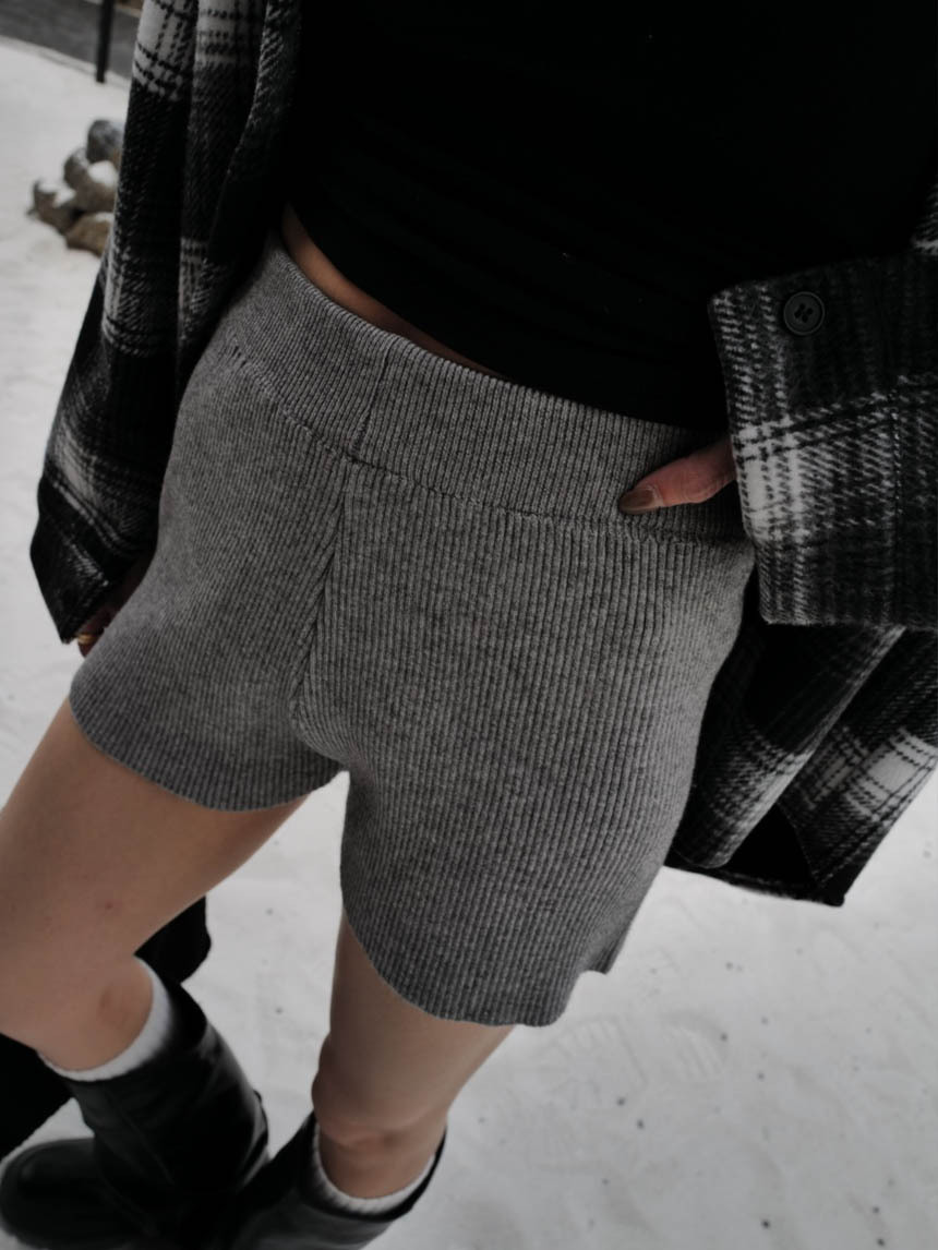 直坑紋針織短褲*4色