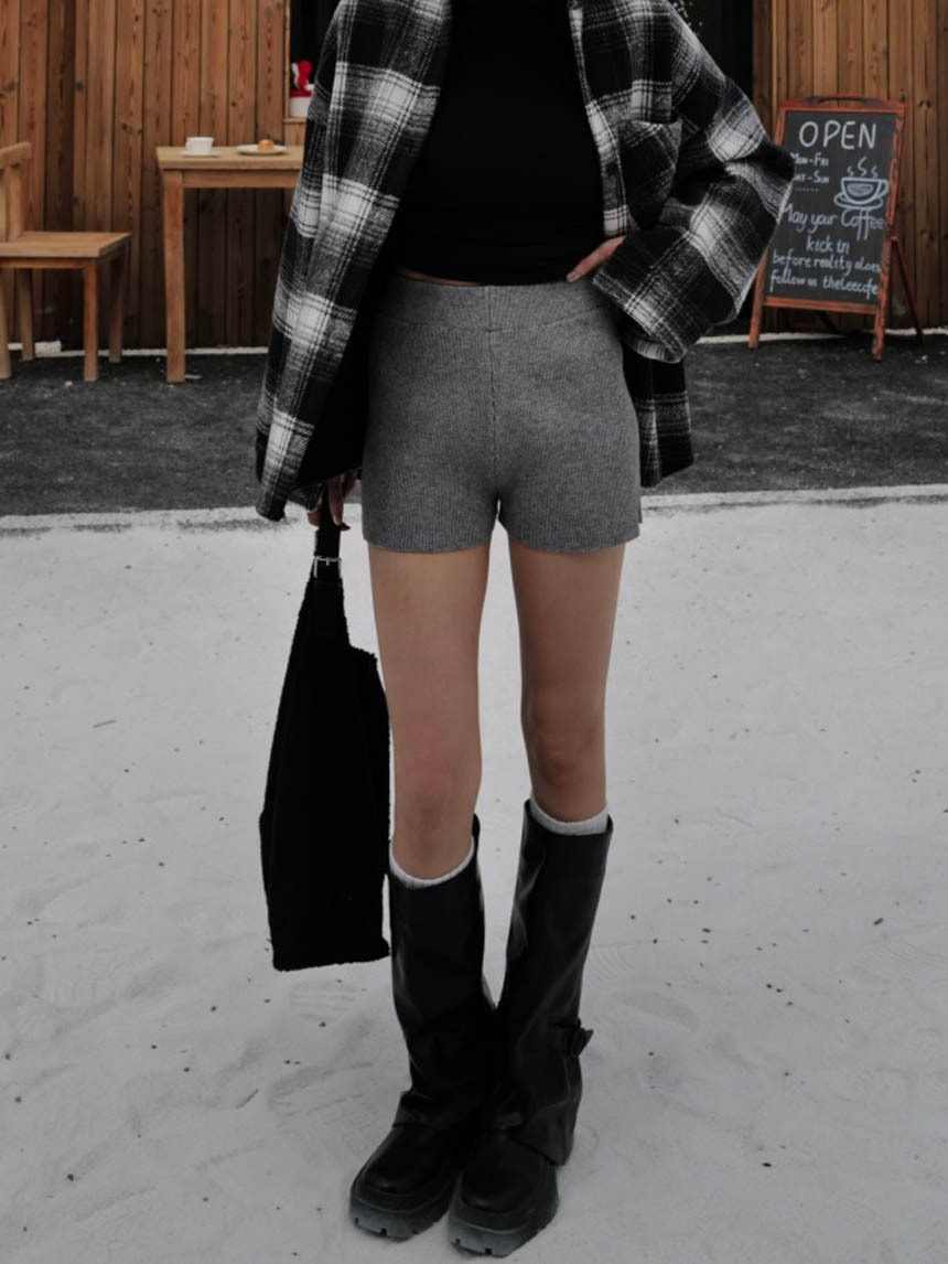 直坑紋針織短褲*4色