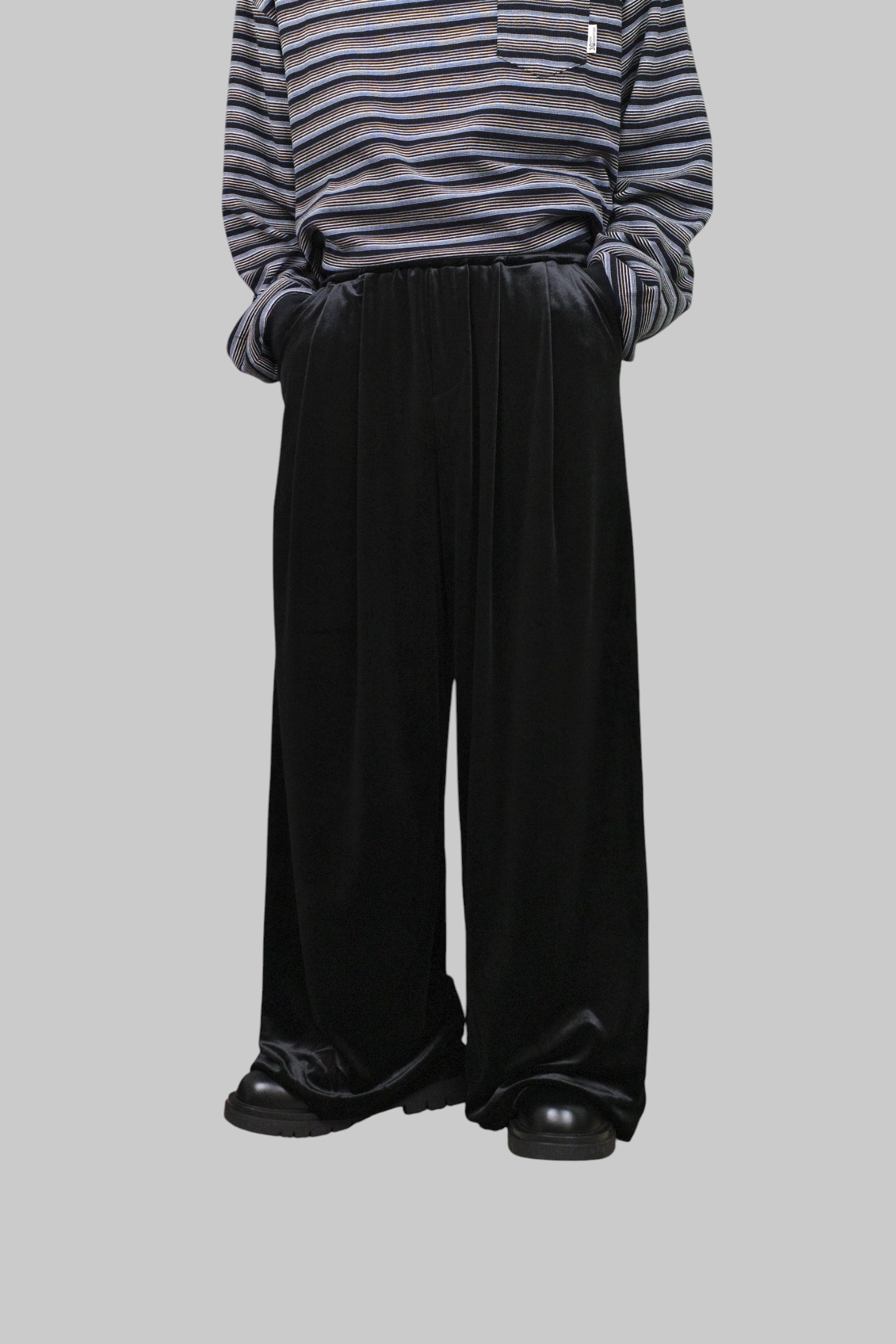 『Always_Good』絲絨 闊腿 落地 長褲