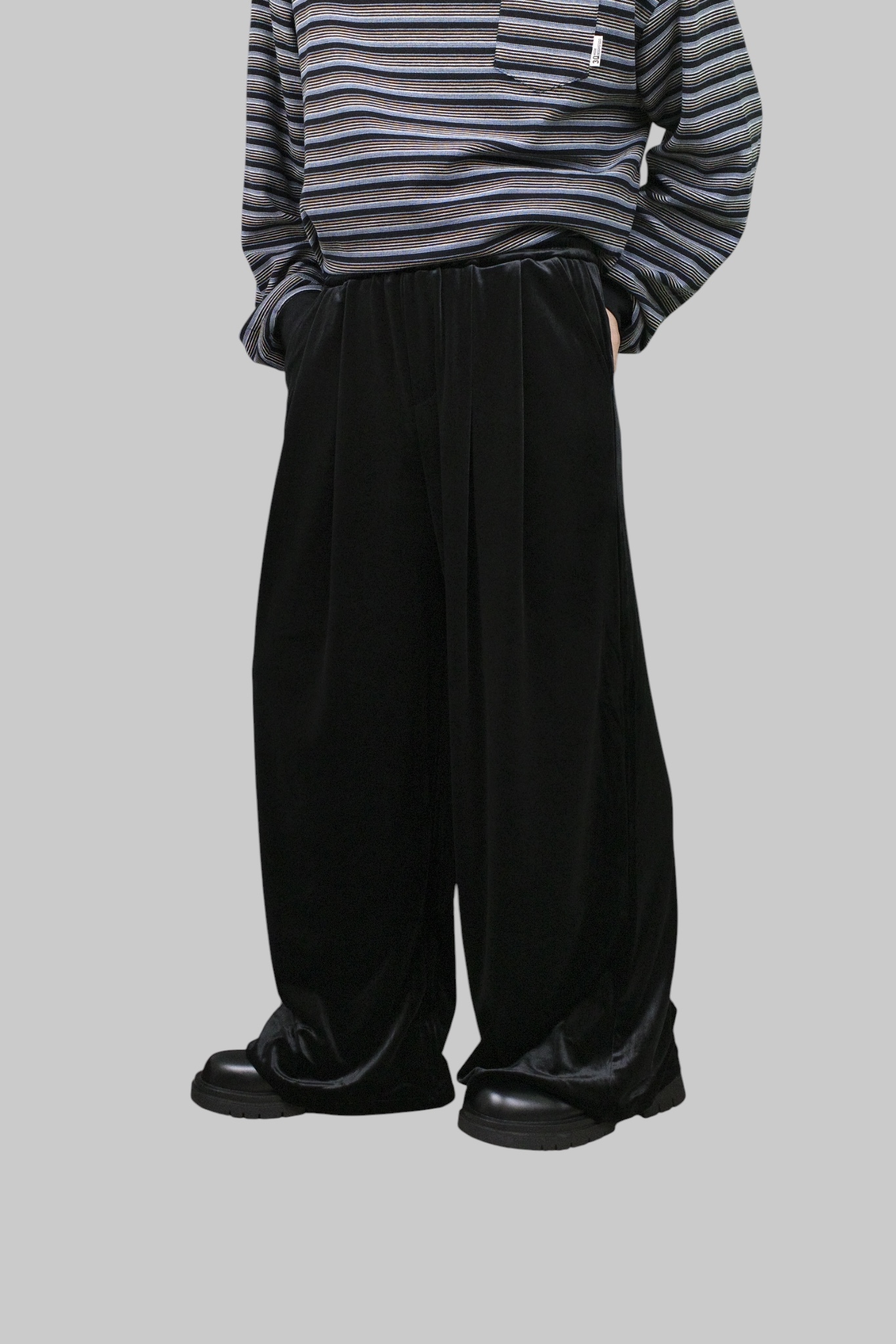 『Always_Good』絲絨 闊腿 落地 長褲