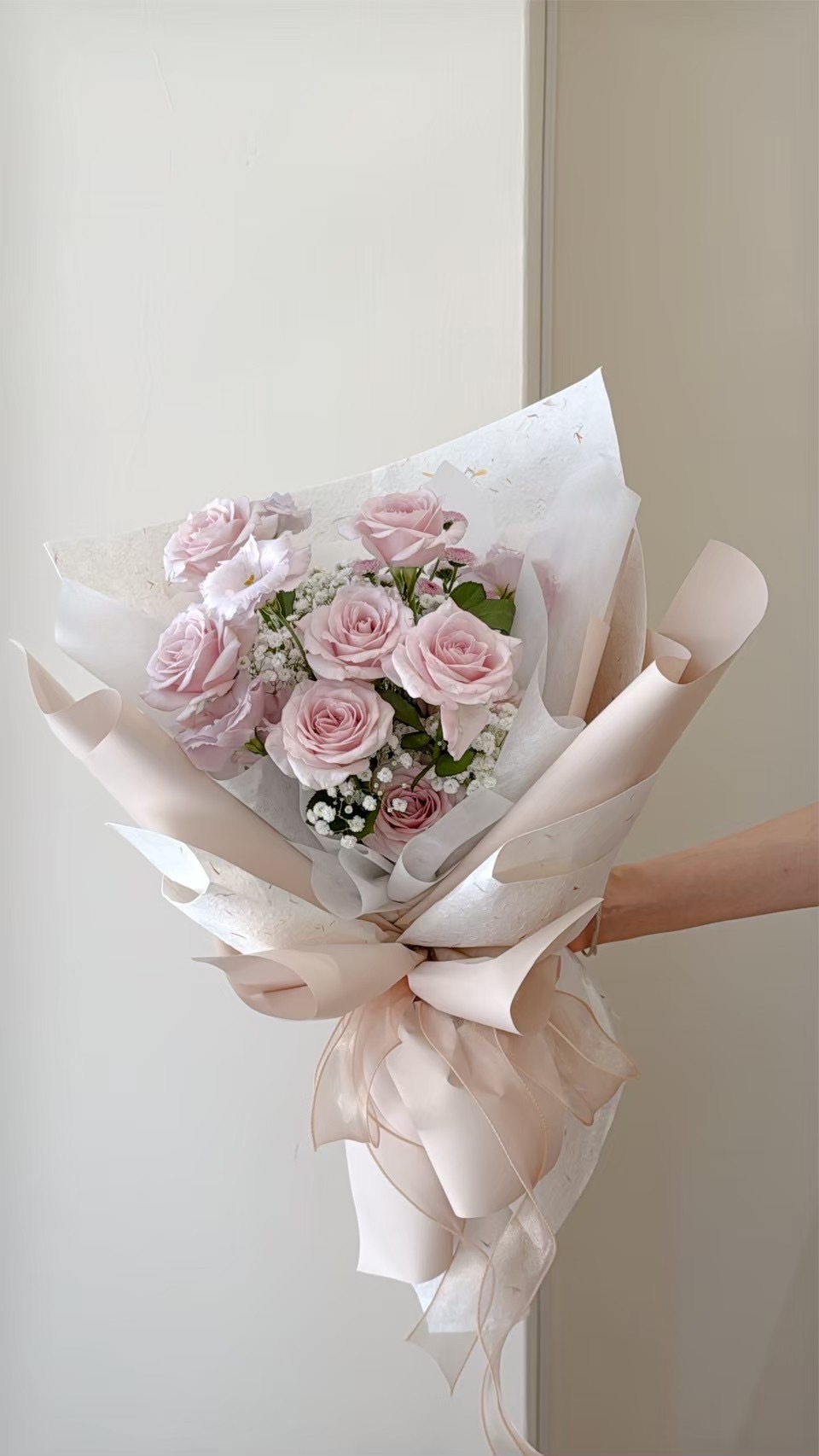 裸粉色系 鮮花花束