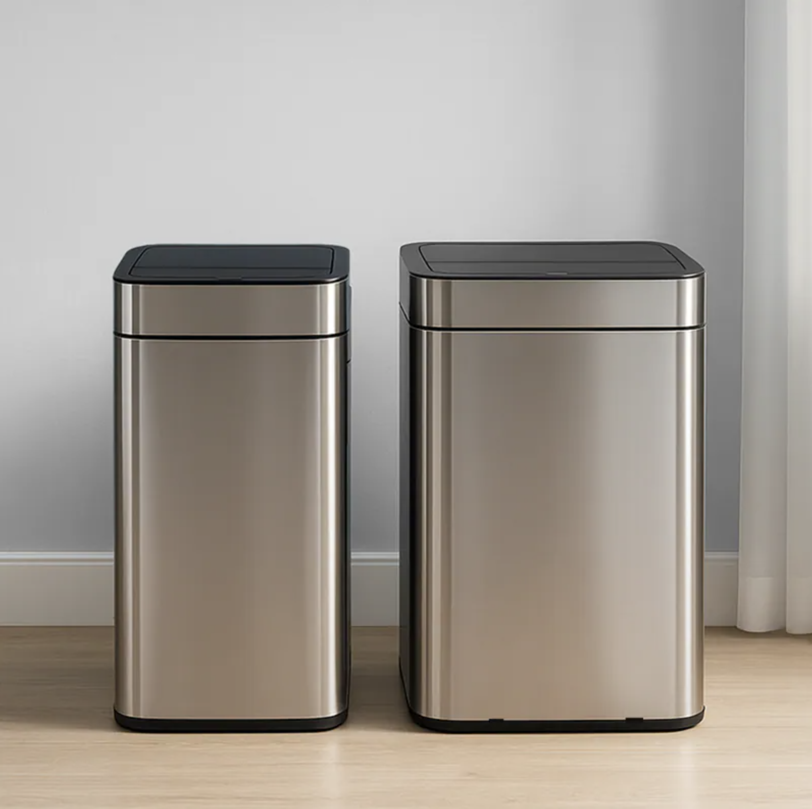 【美國ELPHECO】60L 不鏽鋼雙開除臭炫光感應垃圾桶 ELPH248DU