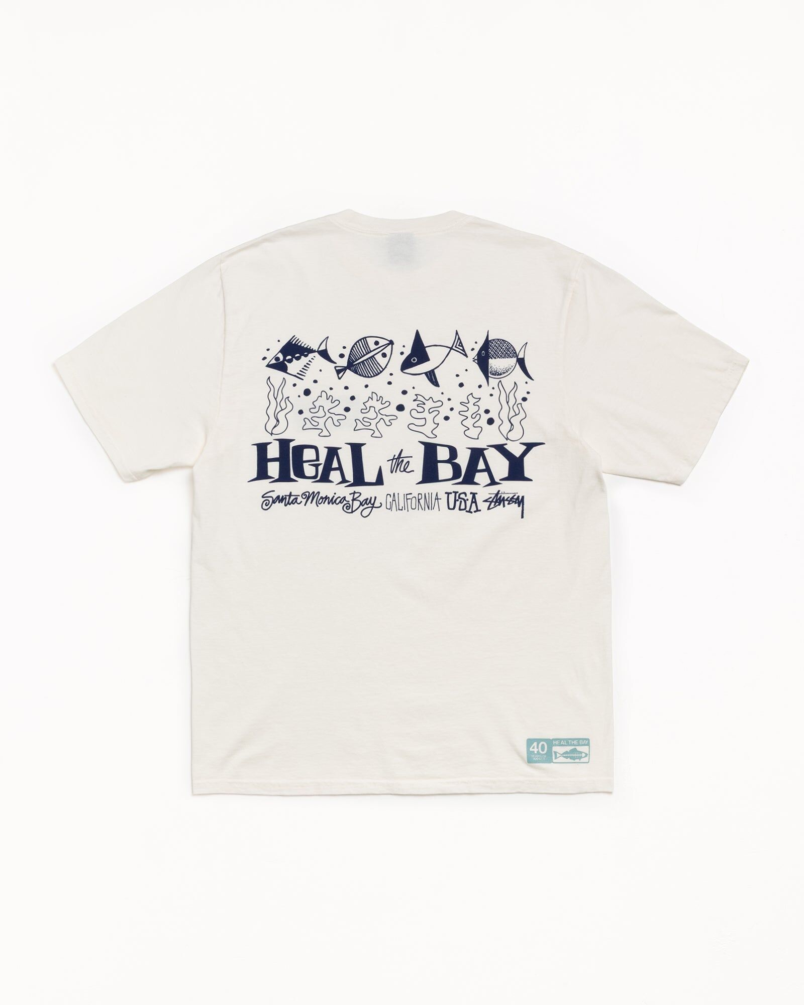 2025AW STUSSY HEAL THE BAY 40 TEE PIGMENT DYED 慈濟 淨灘 拯救 碧海 藍天 魚 LOGO 現貨 3904033
