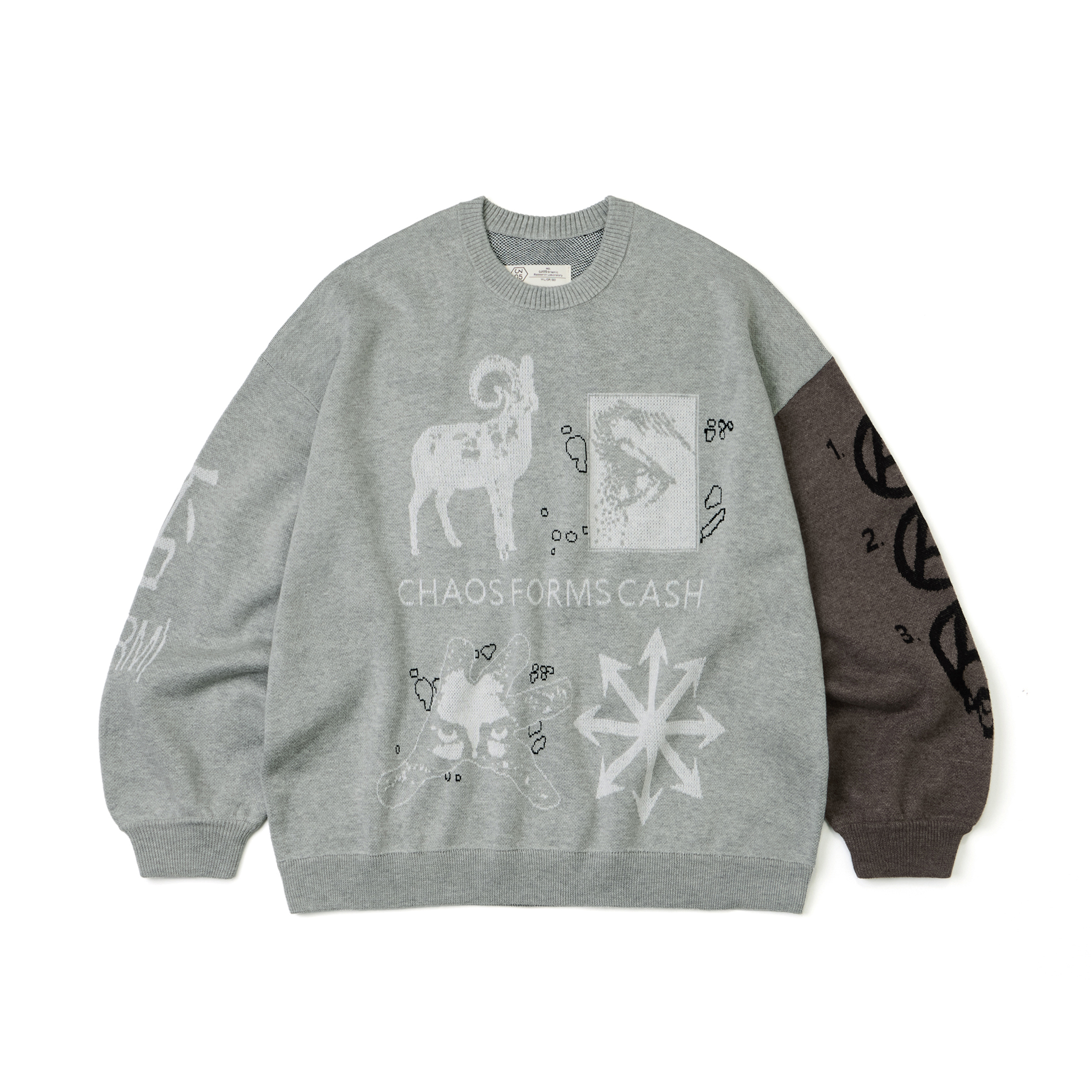 Wall of Sound - 2:50/“MIRAGE” 5-3X Jacquard Sweater - Grey