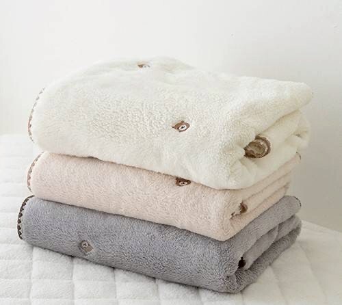 🇰🇷廣藏市場｜韓國刺繡小熊毛毯｜송화 쿠키 초코 담요