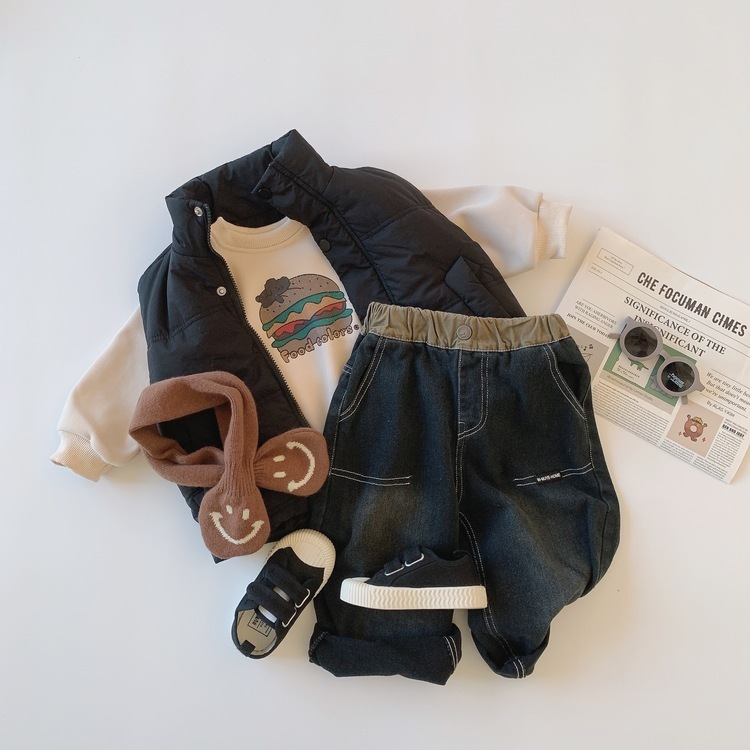 撞色休閒牛仔褲