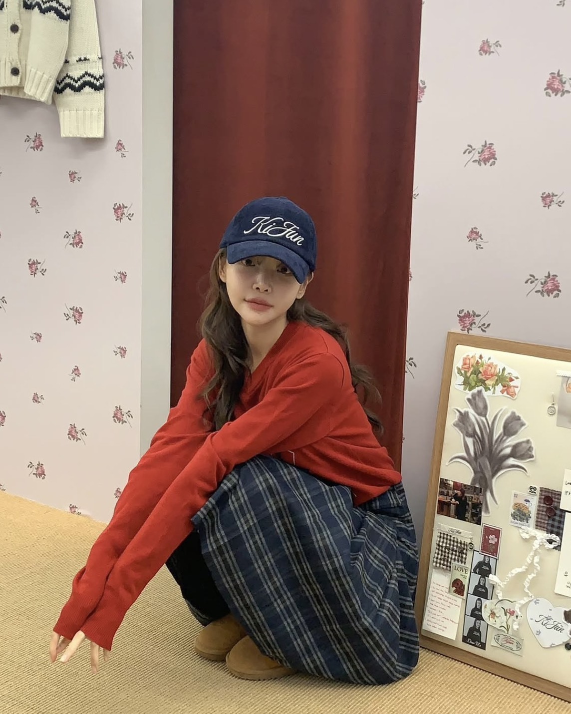 <韓國小眾品牌> Kijun 草寫燈心絨 老帽