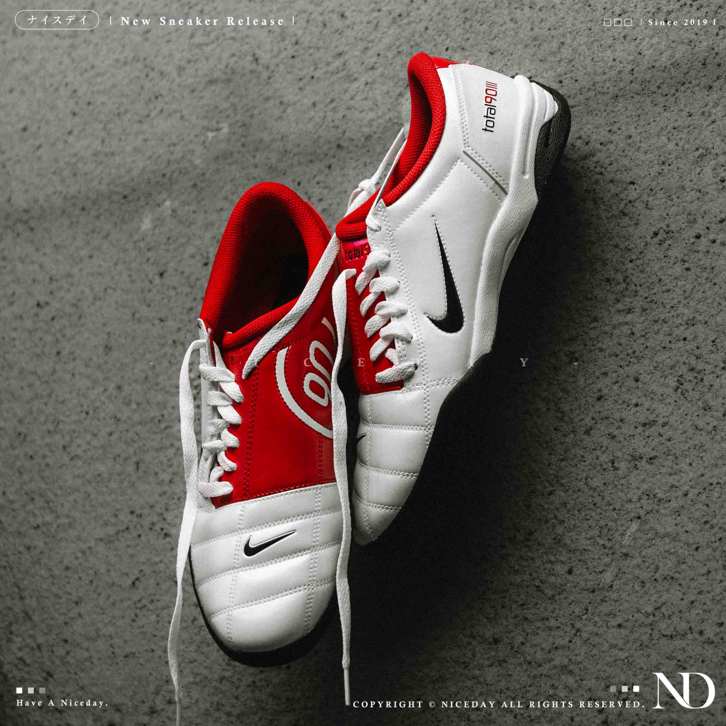 NICEDAY 現貨 Nike Total 90 White Red 白紅 紅白 足球鞋 復古 HQ2851-100