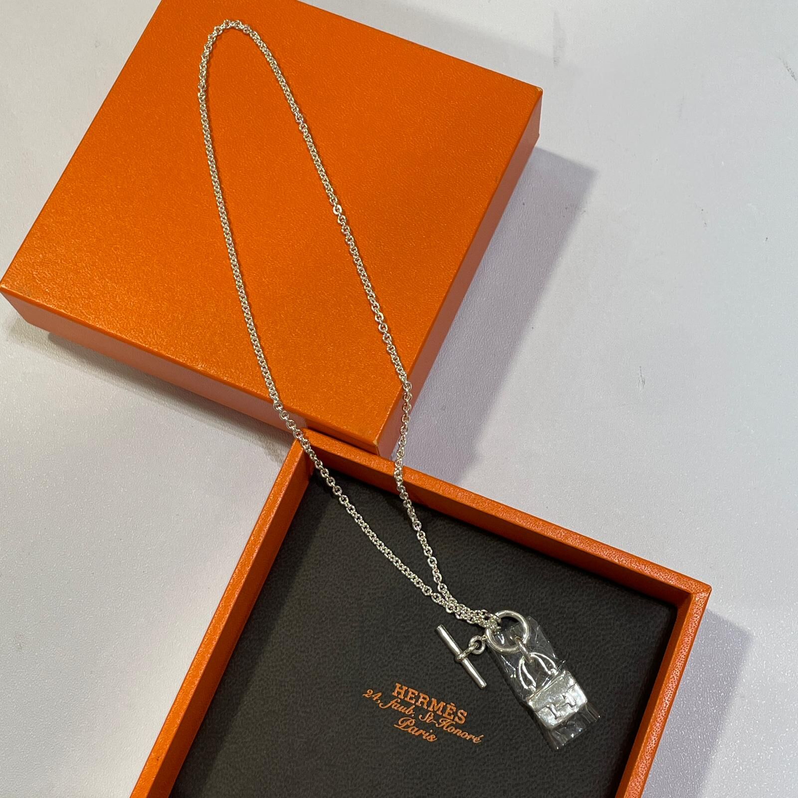 98%NEW二手HERMES頸鏈 925純銀 CONSTANCE PENDANT H121324B AMULETTES #香榭站正品