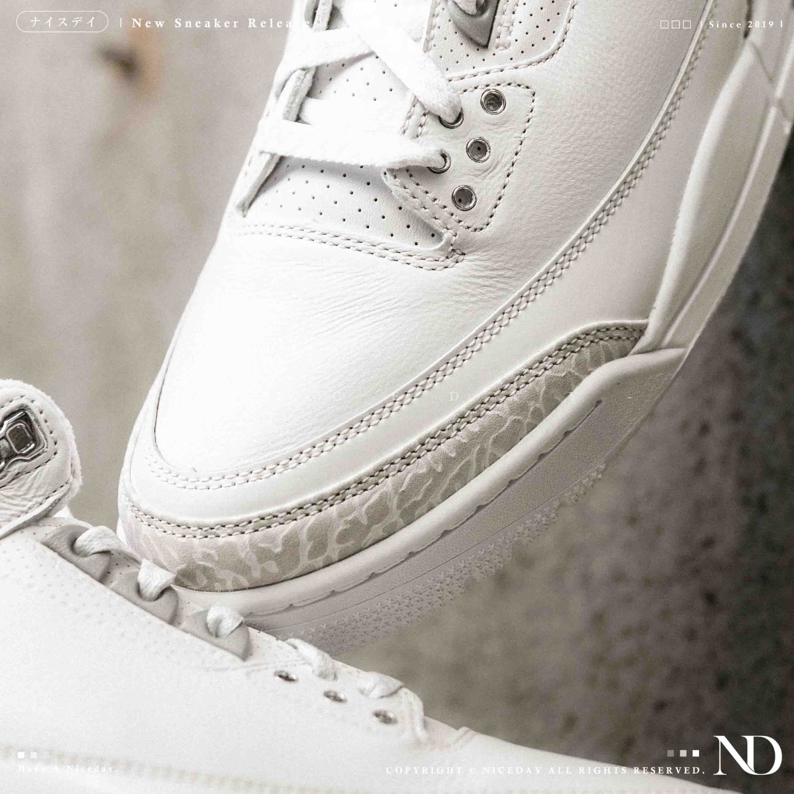 NICEDAY 現貨 Air Jordan 3 Retro 白 爆裂紋 爆裂 米白 復刻 金錢 喬丹 男鞋 CT8532-111