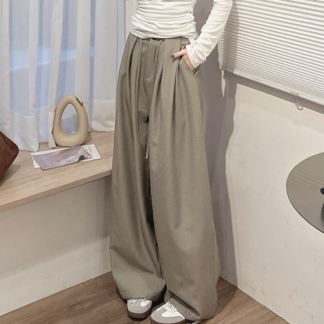 垂墜感闊腿落地褲/三色