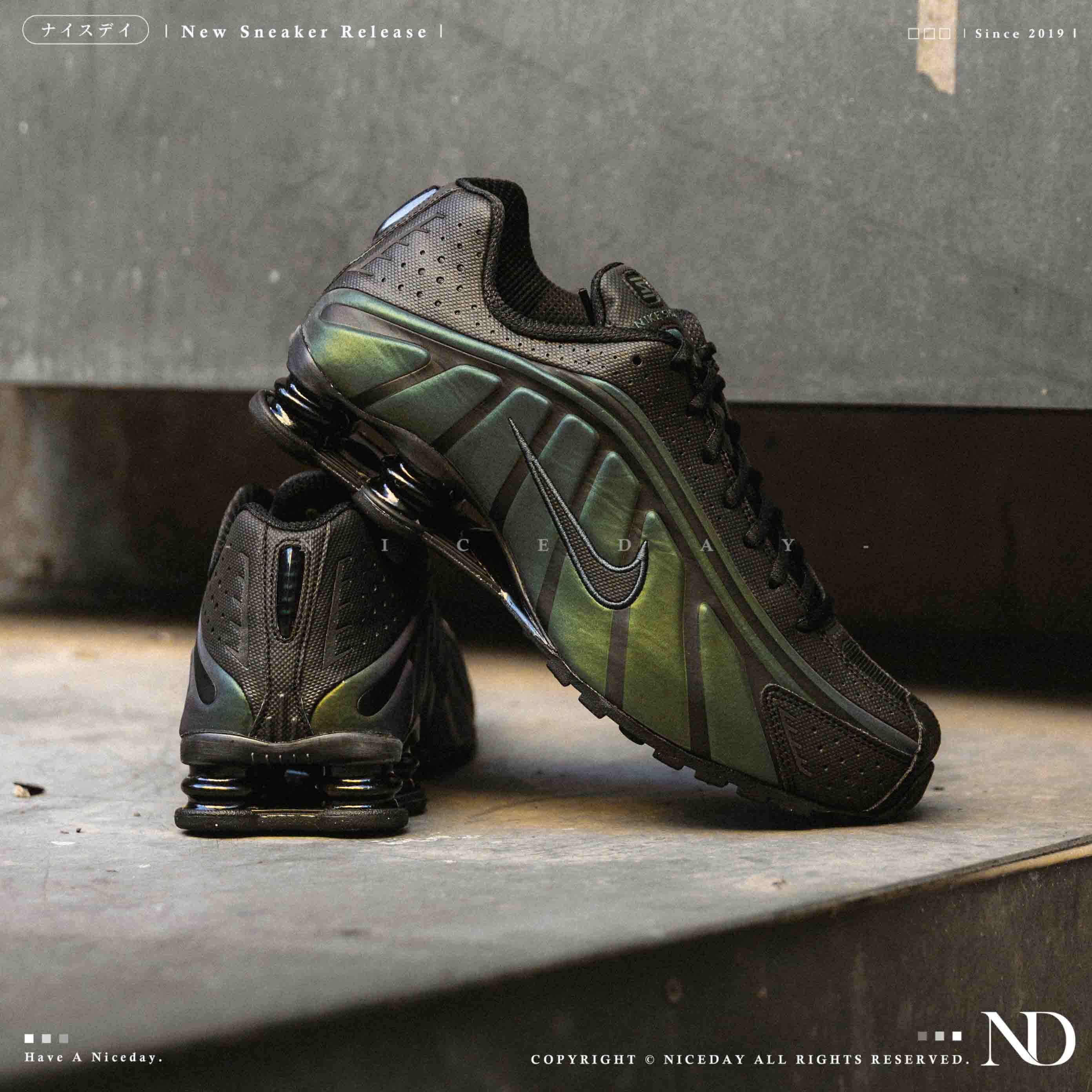 NICEDAY 現貨 Nike Shox R4 SE Black Seaweed 黑魂 炫彩 綠 未來 科技 復古 IM6596-001