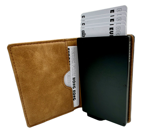 CARDHODA dexterous RFID card protector with PU slim wallet - navy blue