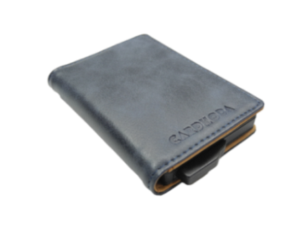 CARDHODA dexterous RFID card protector with PU slim wallet - navy blue