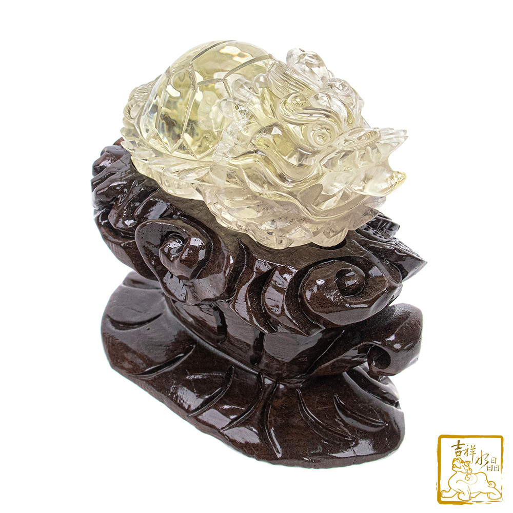 黃水晶龍龜 827g 豐盈財庫