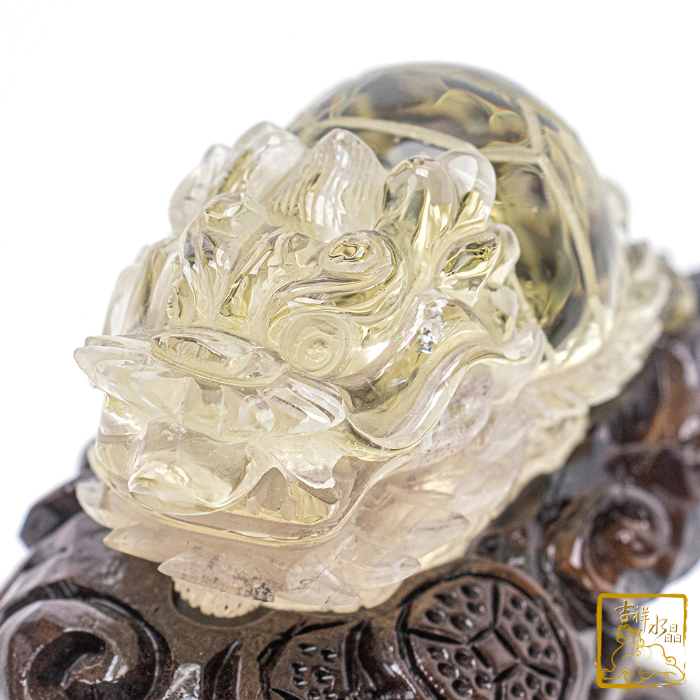 黃水晶龍龜 827g 豐盈財庫