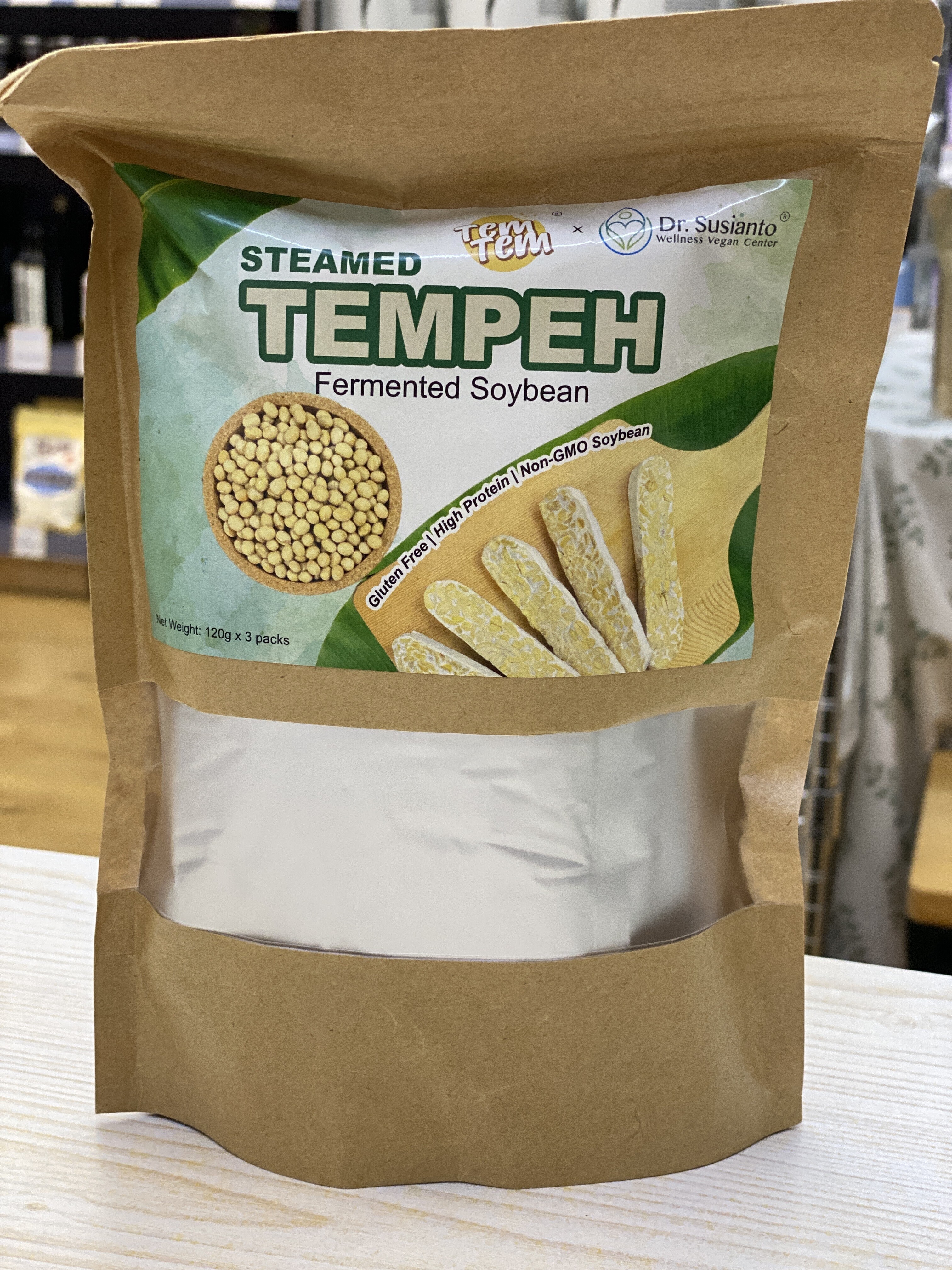 Steamed tempeh 120g x 3 (best before 25 May 2027)
