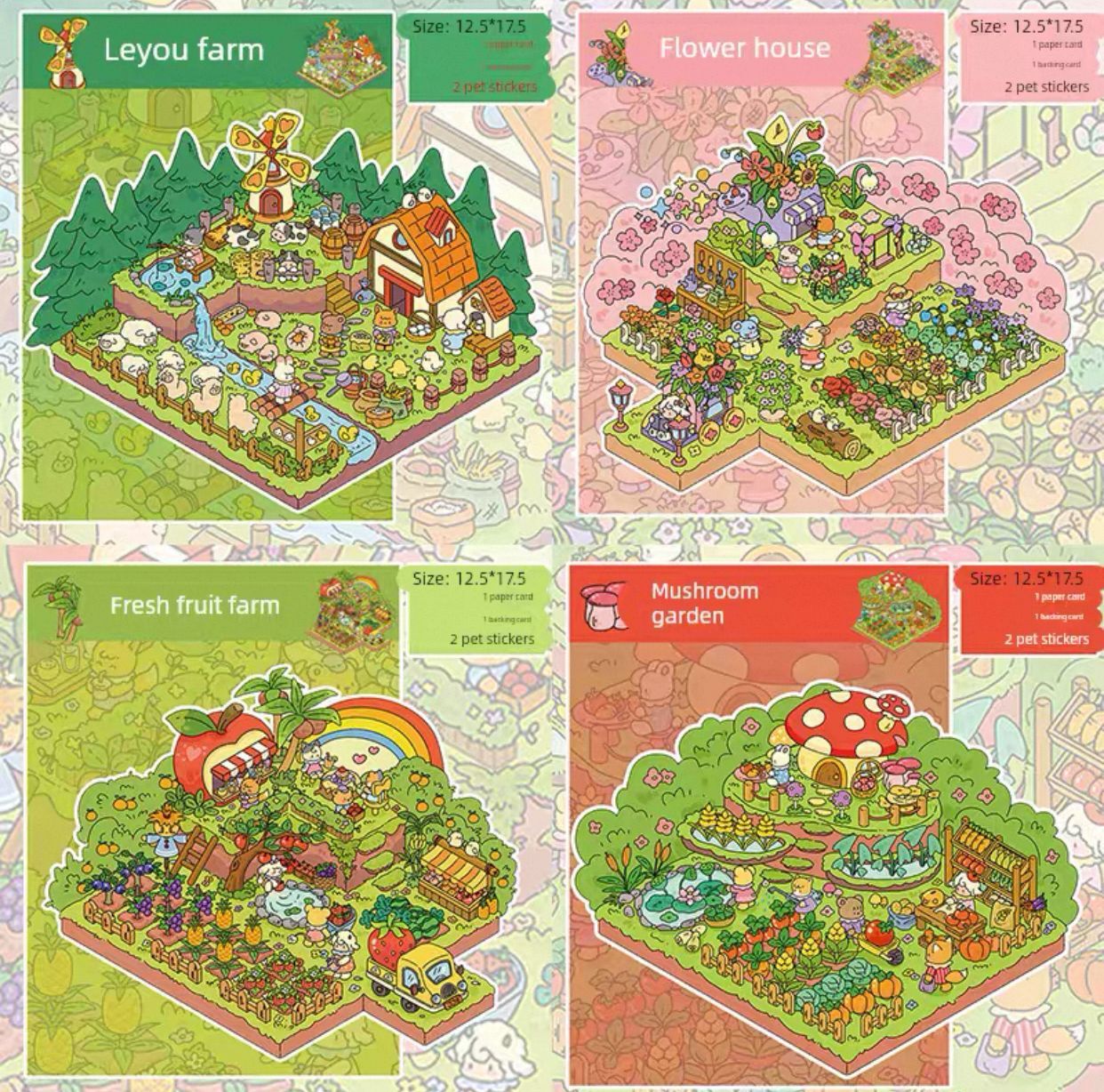 Countryside Farm 3D Farming Scenery Sticker Set