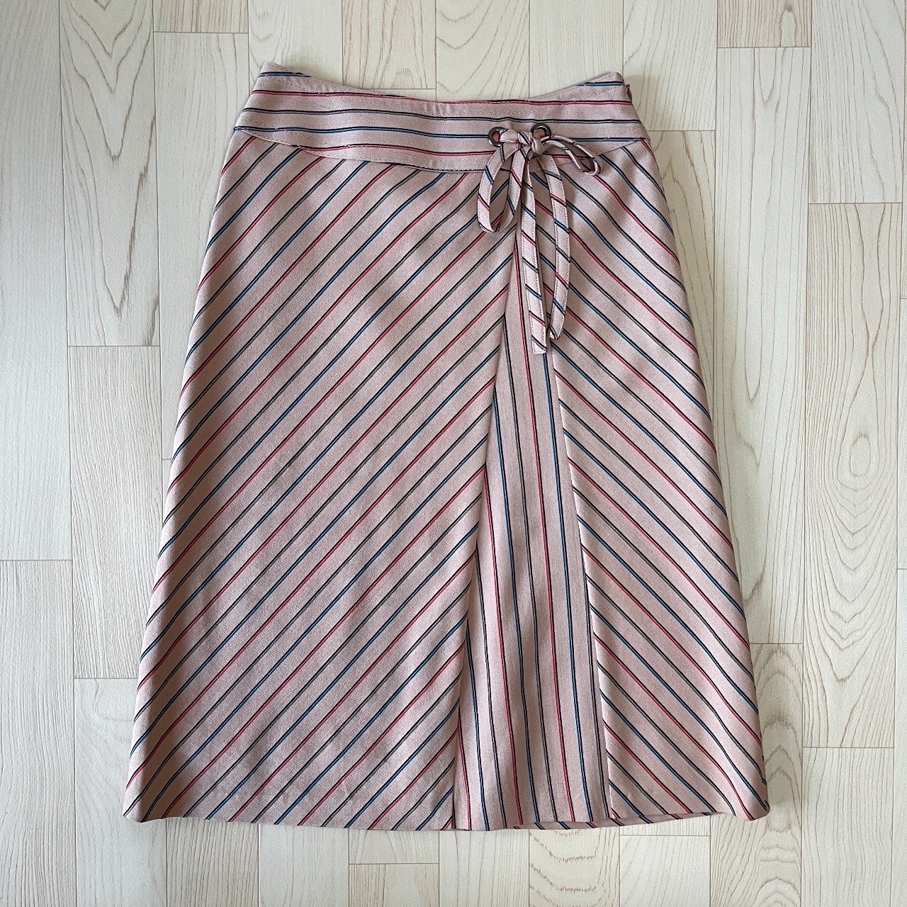 Sonia Rykiel煙薰粉紅斜紋羊毛半裙