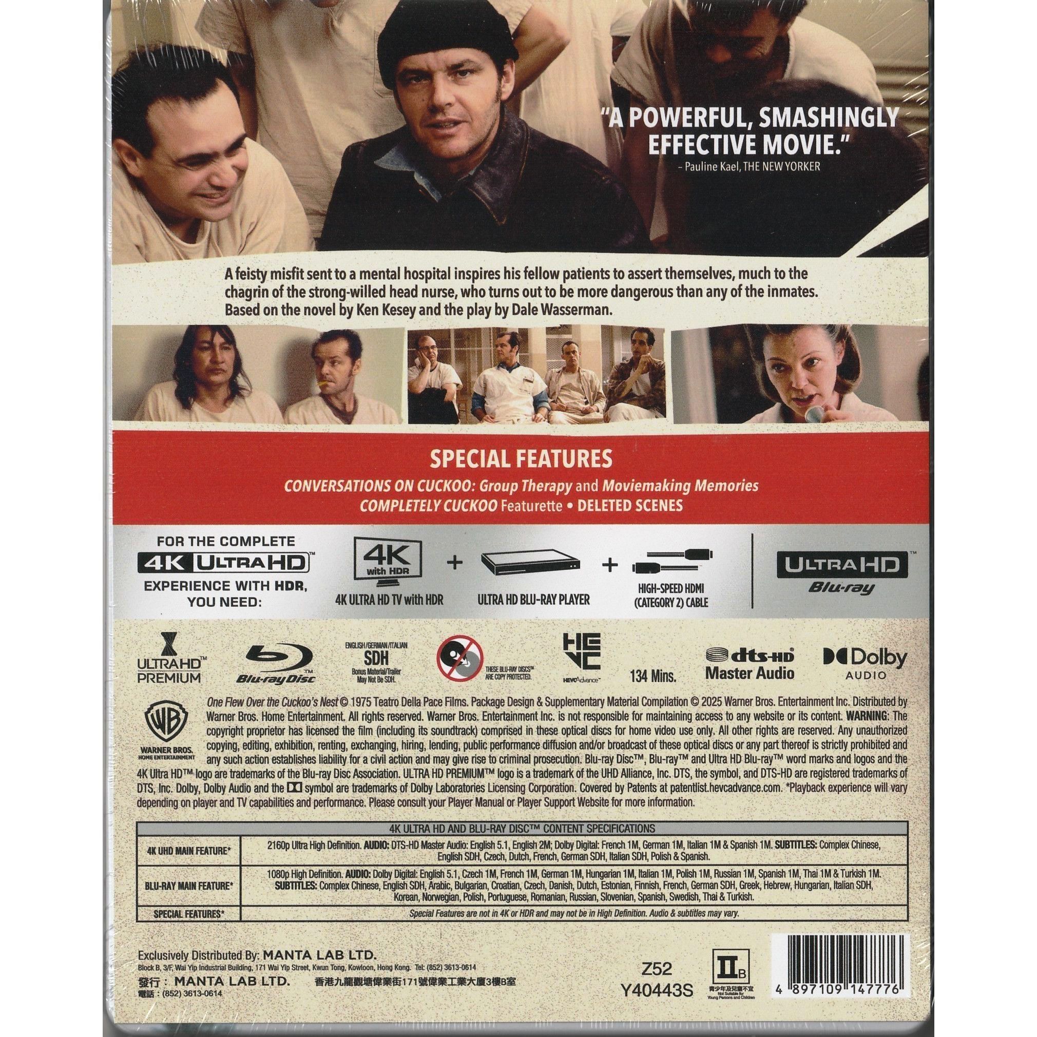 飛越瘋人院 (1975) (鐵盒裝) (4K Ultra HD + Blu-ray)