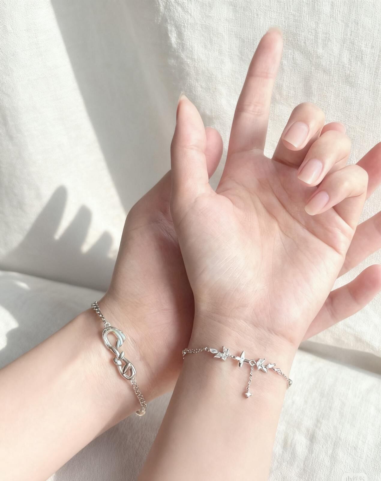 「執手繁花🌸」情侶手鏈 | S925純銀或鍍銀 | 免費刻字