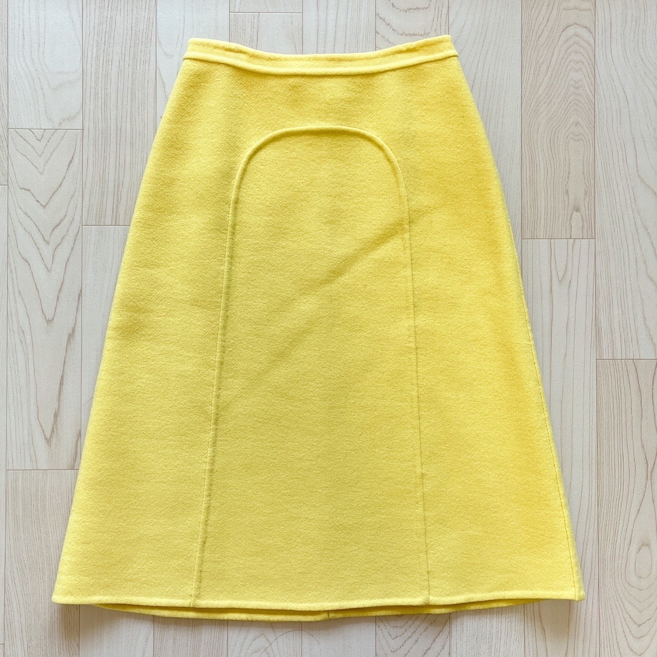 BIKI檸檬黃色羊毛半裙